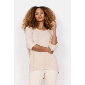 NWT SOYA CONCEPT Biara 96 Cream Short Sleeve Soft Knit